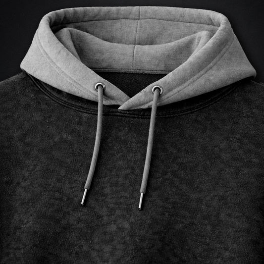 Stellar Black And Grey Washed Hoodie
