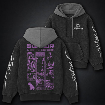 Bold Black And Grey Washed Hoodie