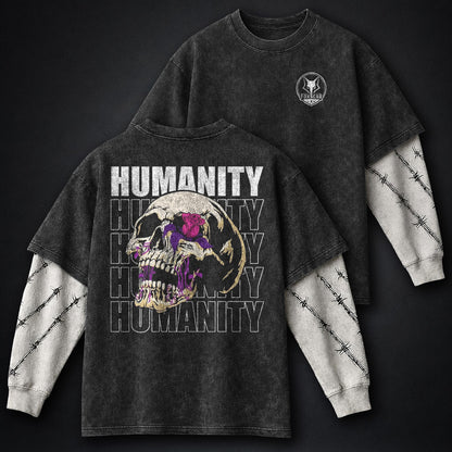 Bold Washed Double Sleeves T-Shirt