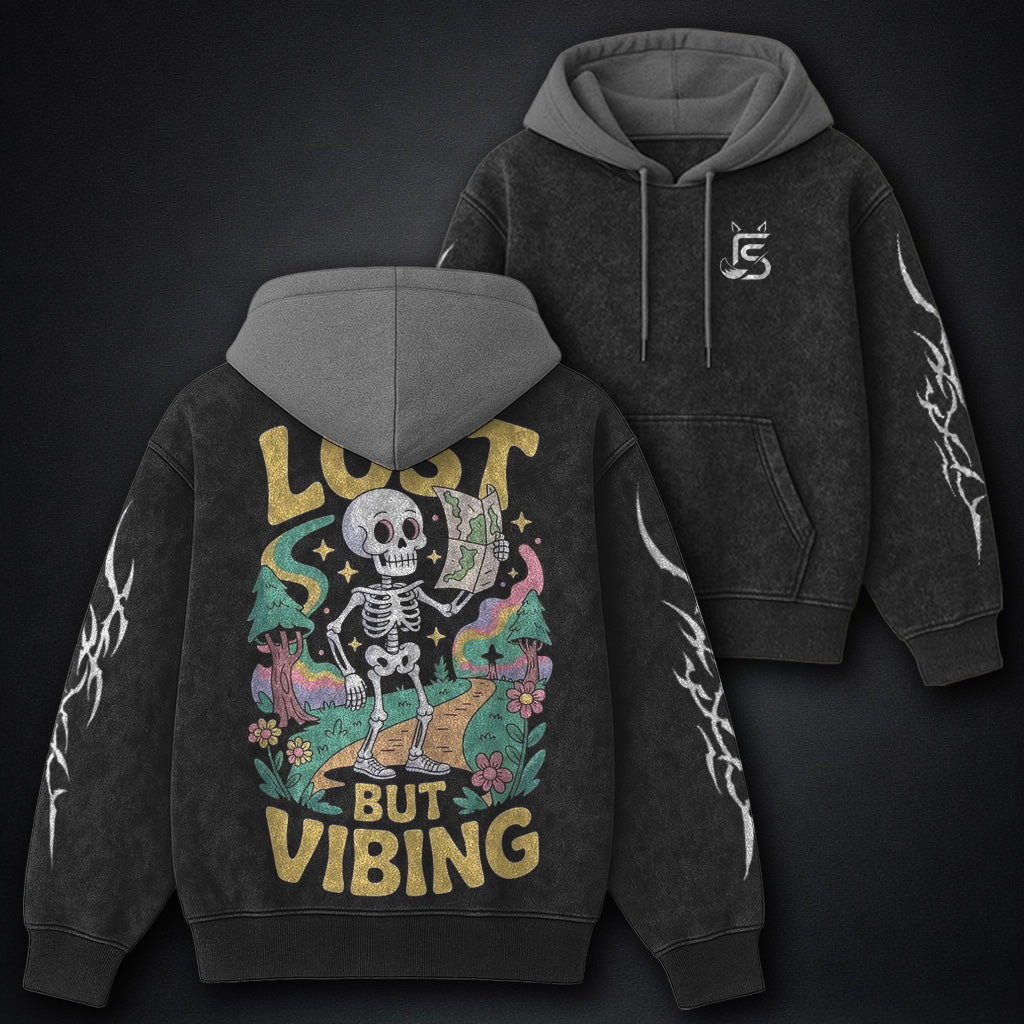 Supreme Black And Grey Washed Hoodie