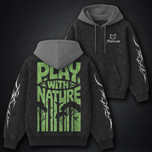 Dreamy Black And Grey Washed Hoodie