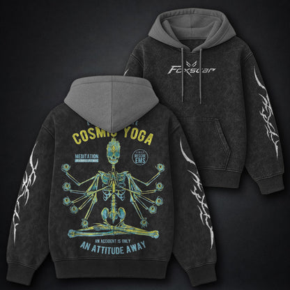 Stellar Black And Grey Washed Hoodie