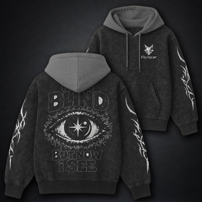 Amazing Black And Grey Washed Hoodie