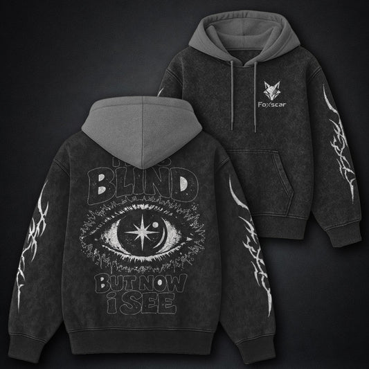 Amazing Black And Grey Washed Hoodie