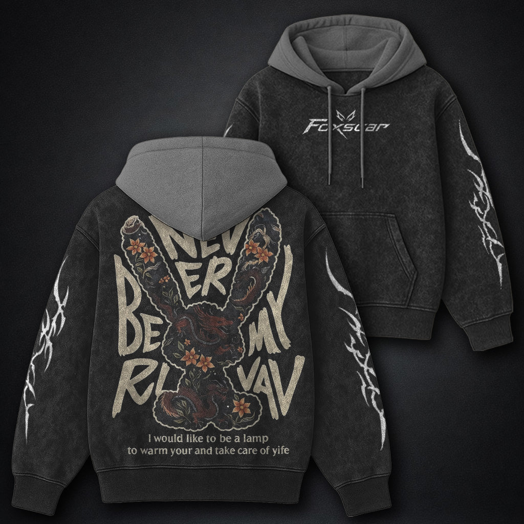 Sleek Black And Grey Washed Hoodie