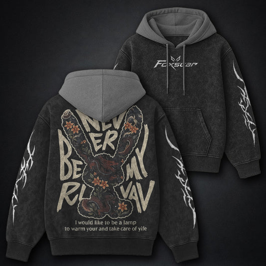 Sleek Black And Grey Washed Hoodie