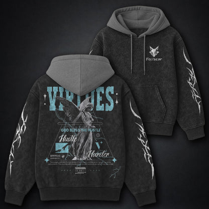 Everyday Black And Grey Washed Hoodie