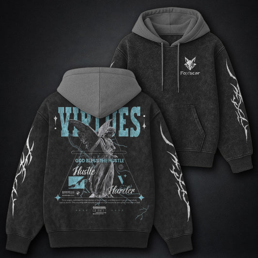 Everyday Black And Grey Washed Hoodie