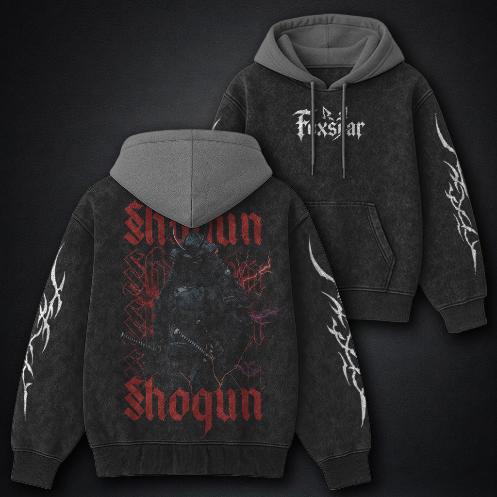 Essential Black And Grey Washed Hoodie