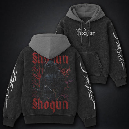 Essential Black And Grey Washed Hoodie