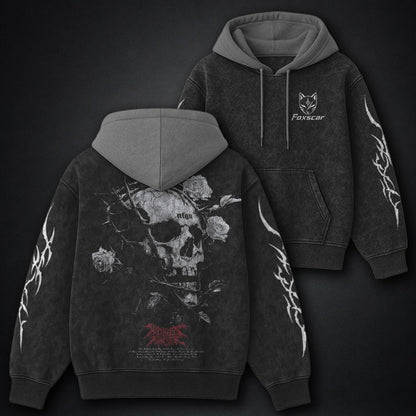 Minimal Black And Grey Washed Hoodie