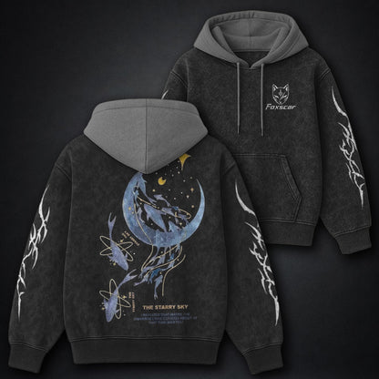 Cool Black And Grey Washed Hoodie