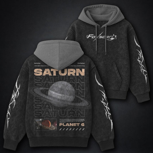 Luxe Black And Grey Washed Hoodie
