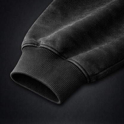 Modern Black And Grey Washed Hoodie